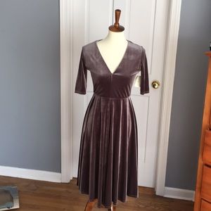 Velvetish A-line midi dress